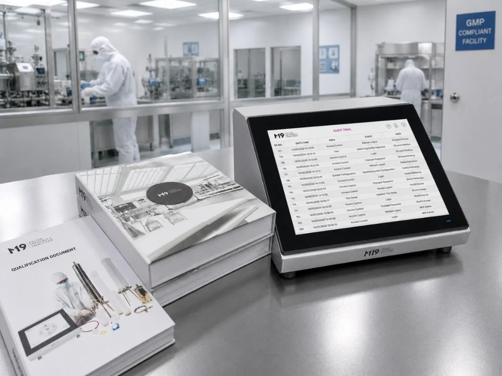 M19 qualification documentation binders with audit trail display in a GMP compliant facility